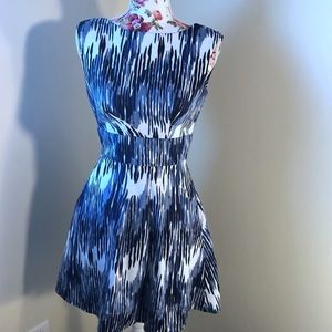 Calvin Klein Blue Water Color Fit & Flare Dress 6